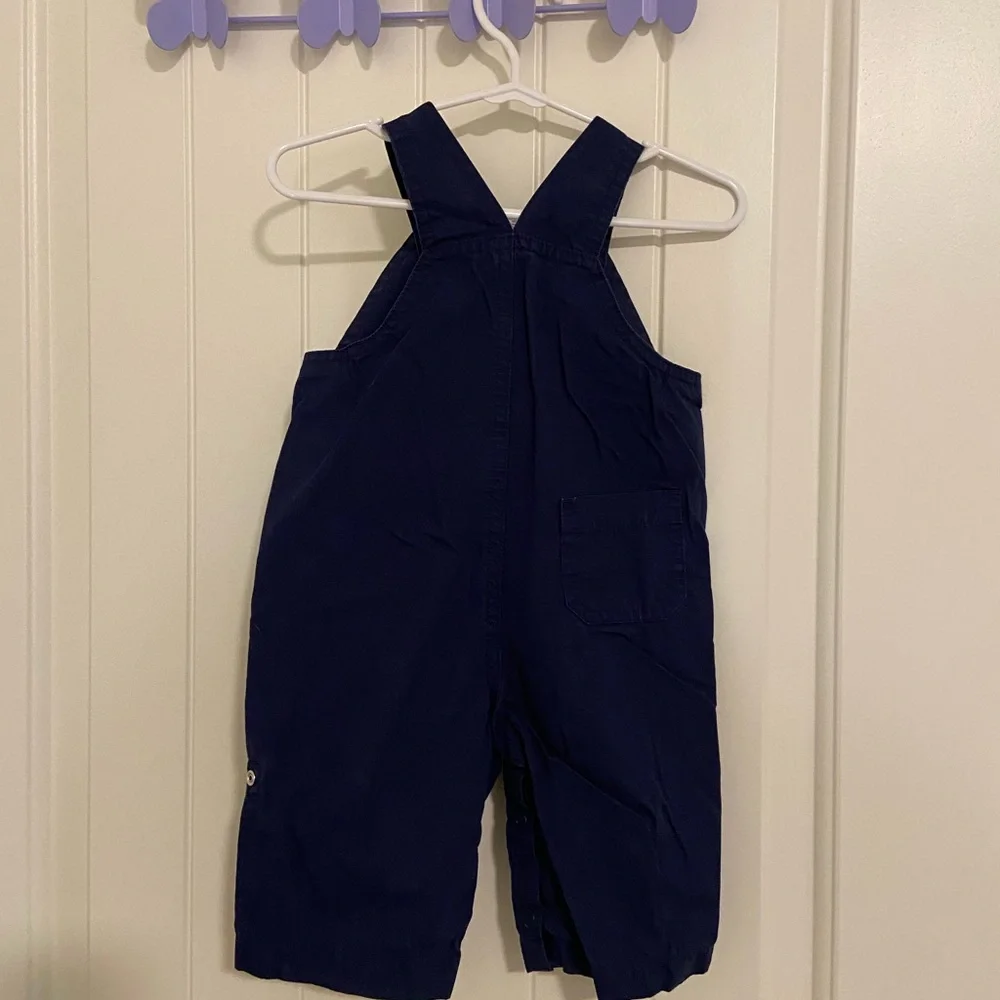 NWOT Carter’s baby boy’s whale patch navy‎ blue khaki overall jumper 6 months